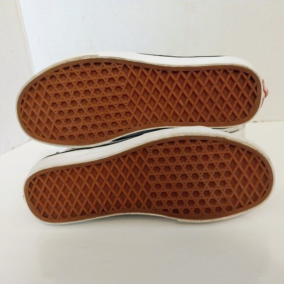 VANS OFF THE WALL BLACK SUEDE/FLOWER CANVAS HIGH TOPS M-7 W-8.5 - Picture 11 of 11